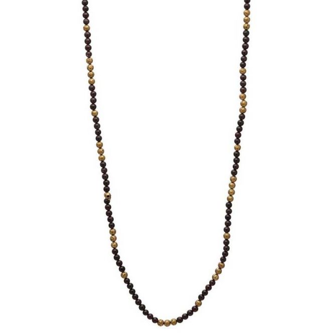 John Varvatos Brass Lava Distressed Necklace with Skull Clasp