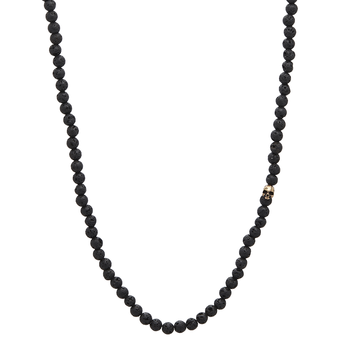 John Varvatos Lava Bead Brass Necklace