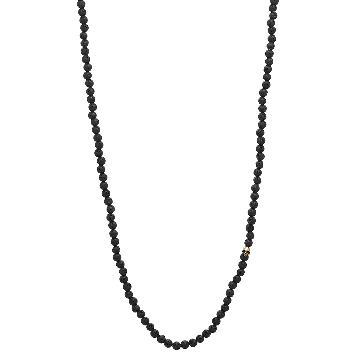 John Varvatos Lava Bead Brass Necklace