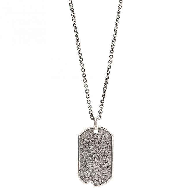 John Varvatos Silverplate Skull Dog Tag Pendant