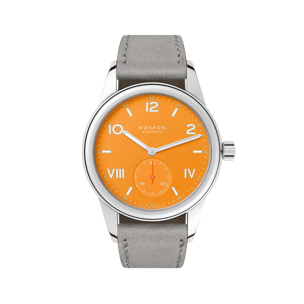 Nomos Club Campus 36mm Watch, Future Orange Dial