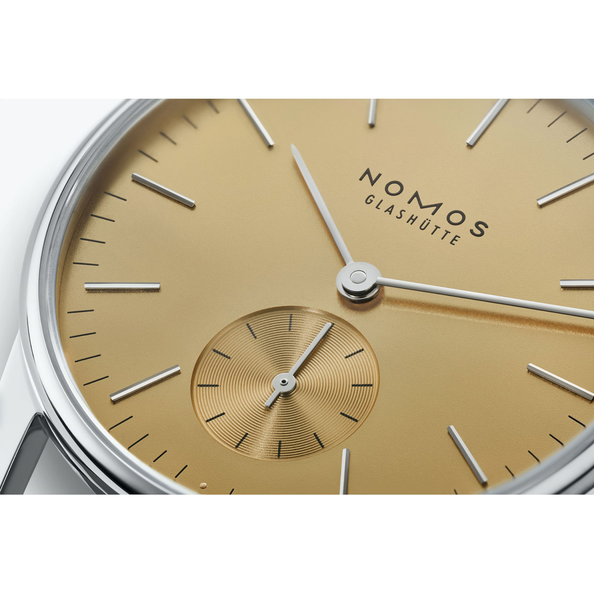 Nomos Glashutte Orion 33mm Watch, Gold Plated Dial