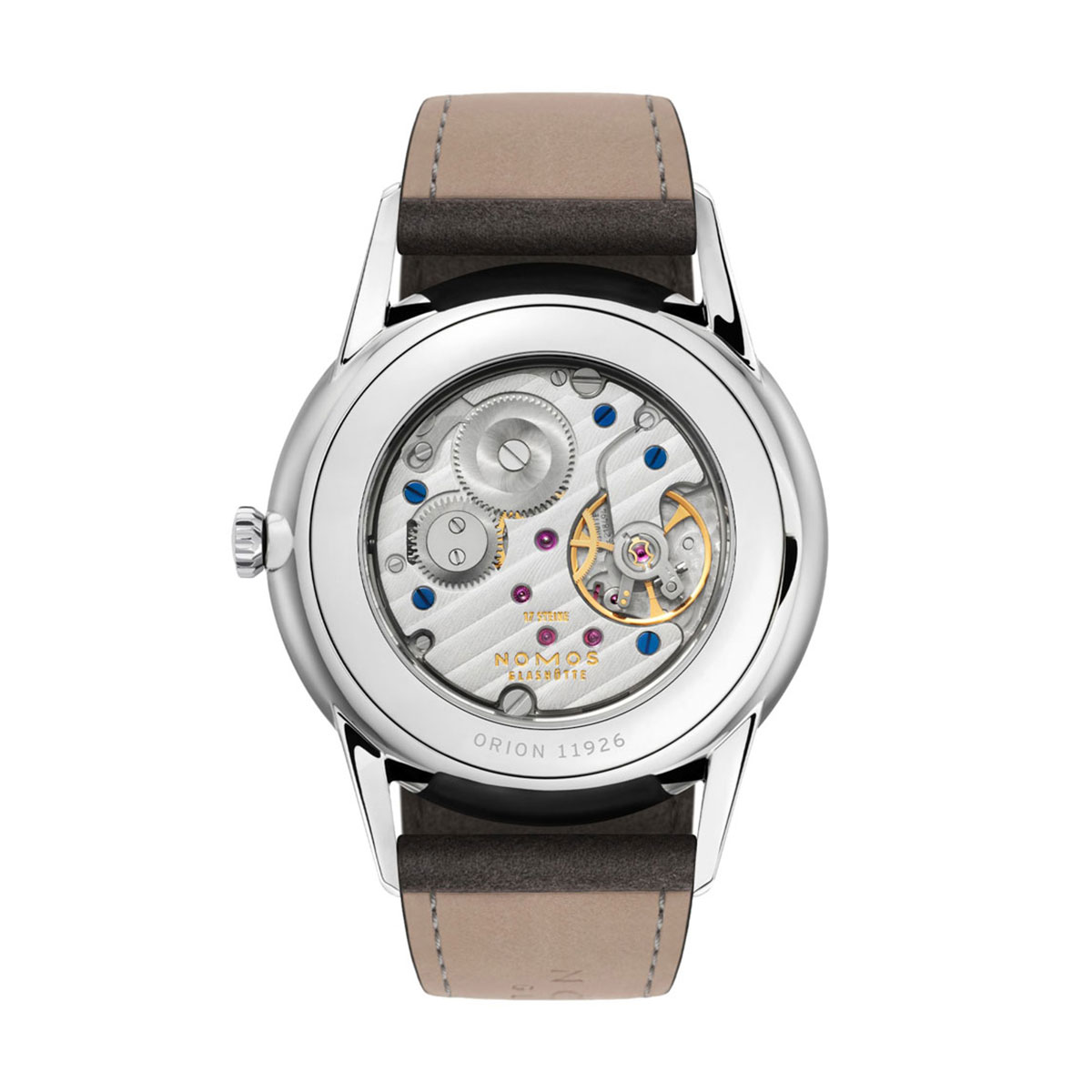 Nomos Glashutte Orion 38mm Watch, Silver Plated Dial