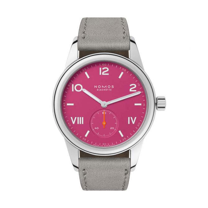Nomos Glashutte Club Campus 36mm Watch, Deep Pink Dial