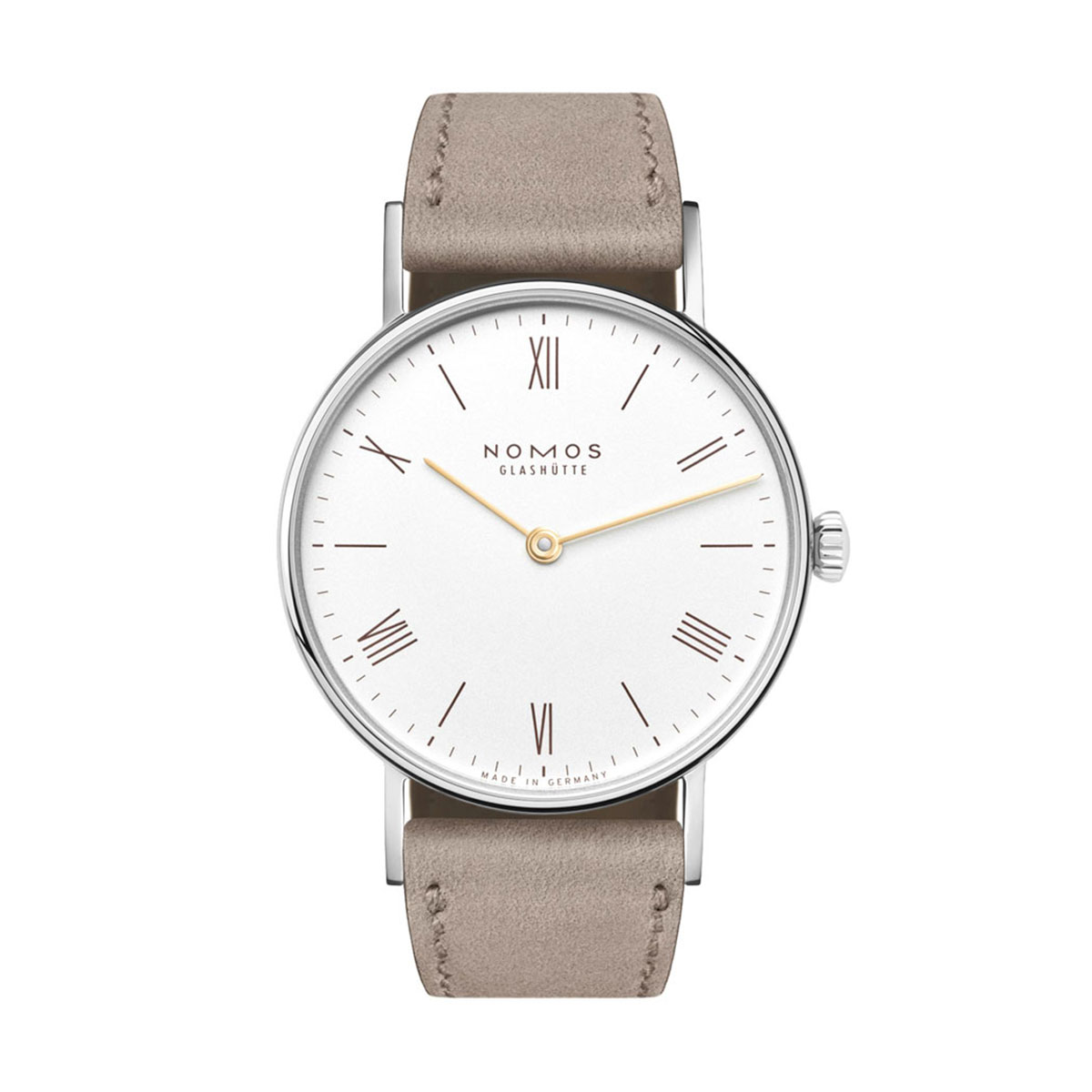 Nomos Glashuette Ludwig 33mm Duo Watch, White Silver Plated Dial
