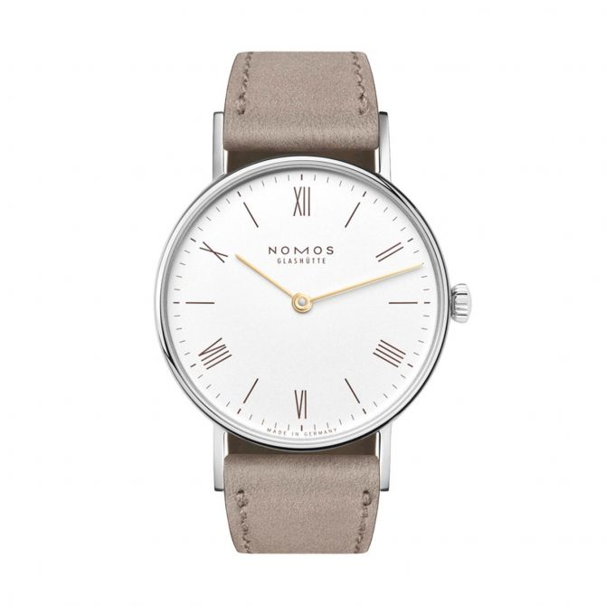 Nomos Glashuette Ludwig 33mm Duo Watch, White Silver Plated Dial