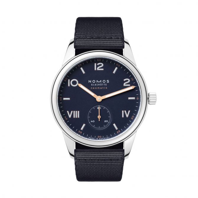 Nomos Glashuette Club Campus Neomatik 39mm Watch, Midnight Blue Dial