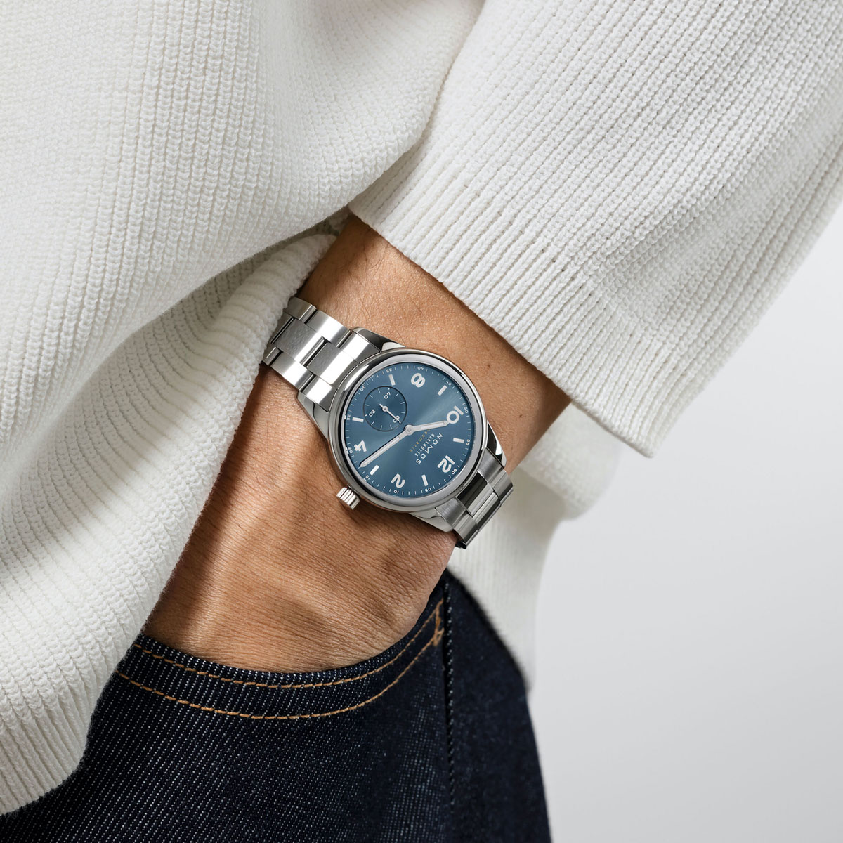 Nomos Glashutte Club Sport Neomatik 37mm Men's Watch, Polar Blue Dial