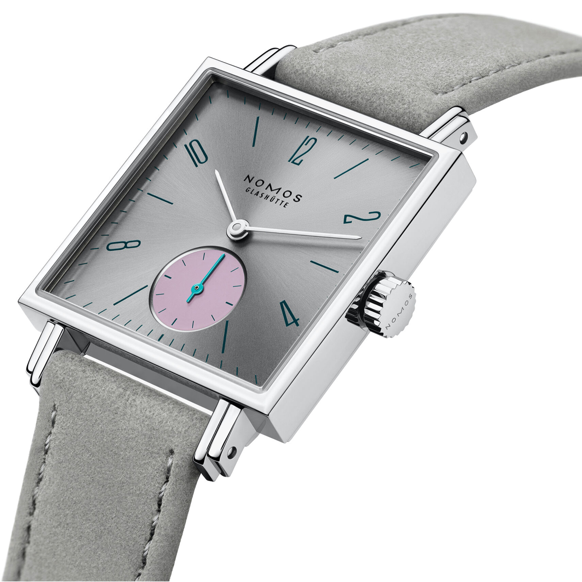 Nomos Glashuette Tetra 29.5mm Women's Watch, Rose Gold and SilverCut Polished Dial
