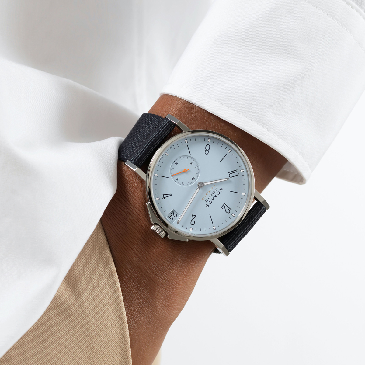 Nomos Glashuette Ahoi Neomatik 38mm Date Sky Watch, Sky Blue Dial