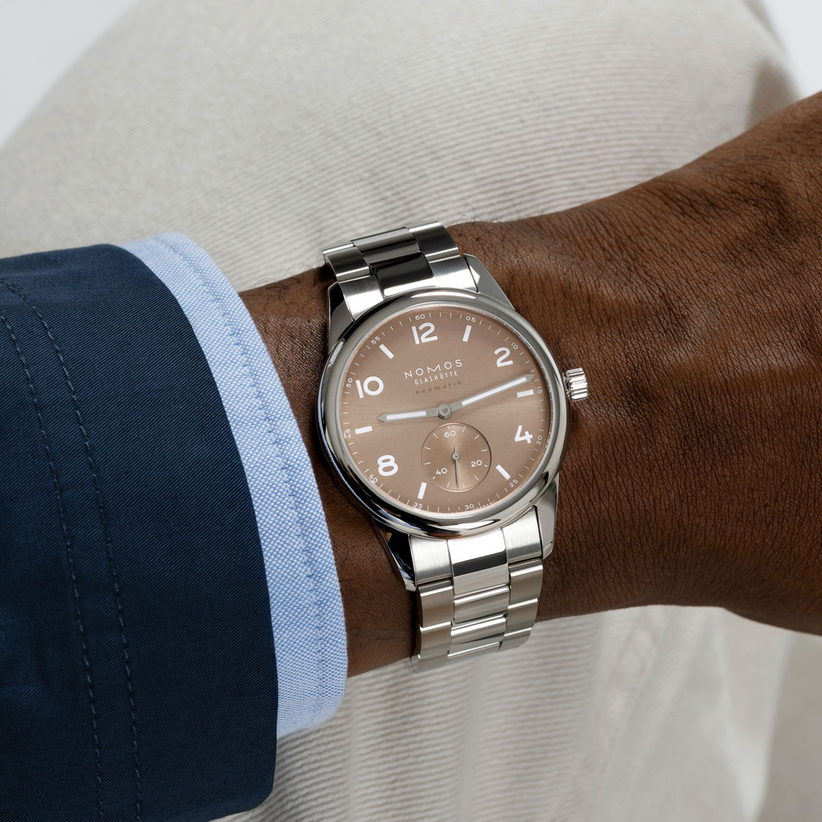 Nomos Glashuette Club Sport Neomatik Automatic Ember 39mm Men's Watch, Beige Gold Dial