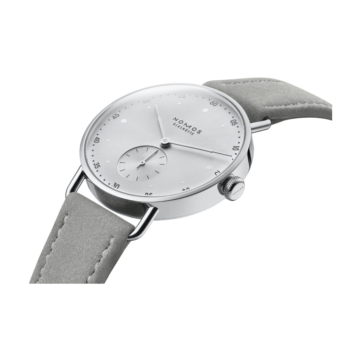 Nomos Glashuette Metro 33mm Watch, Silver Plated Dial