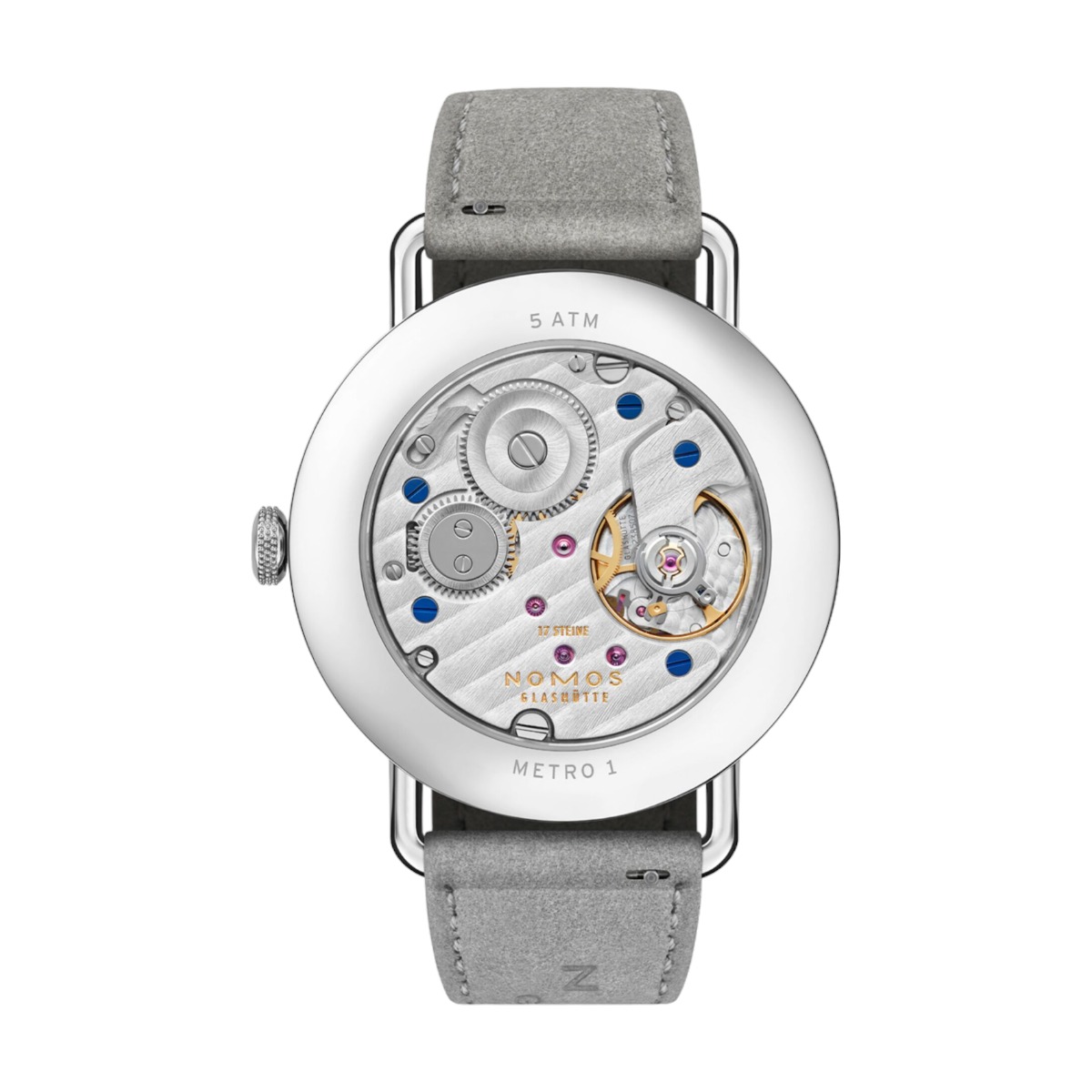 Nomos Glashuette Metro 33mm Watch, Silver Plated Dial