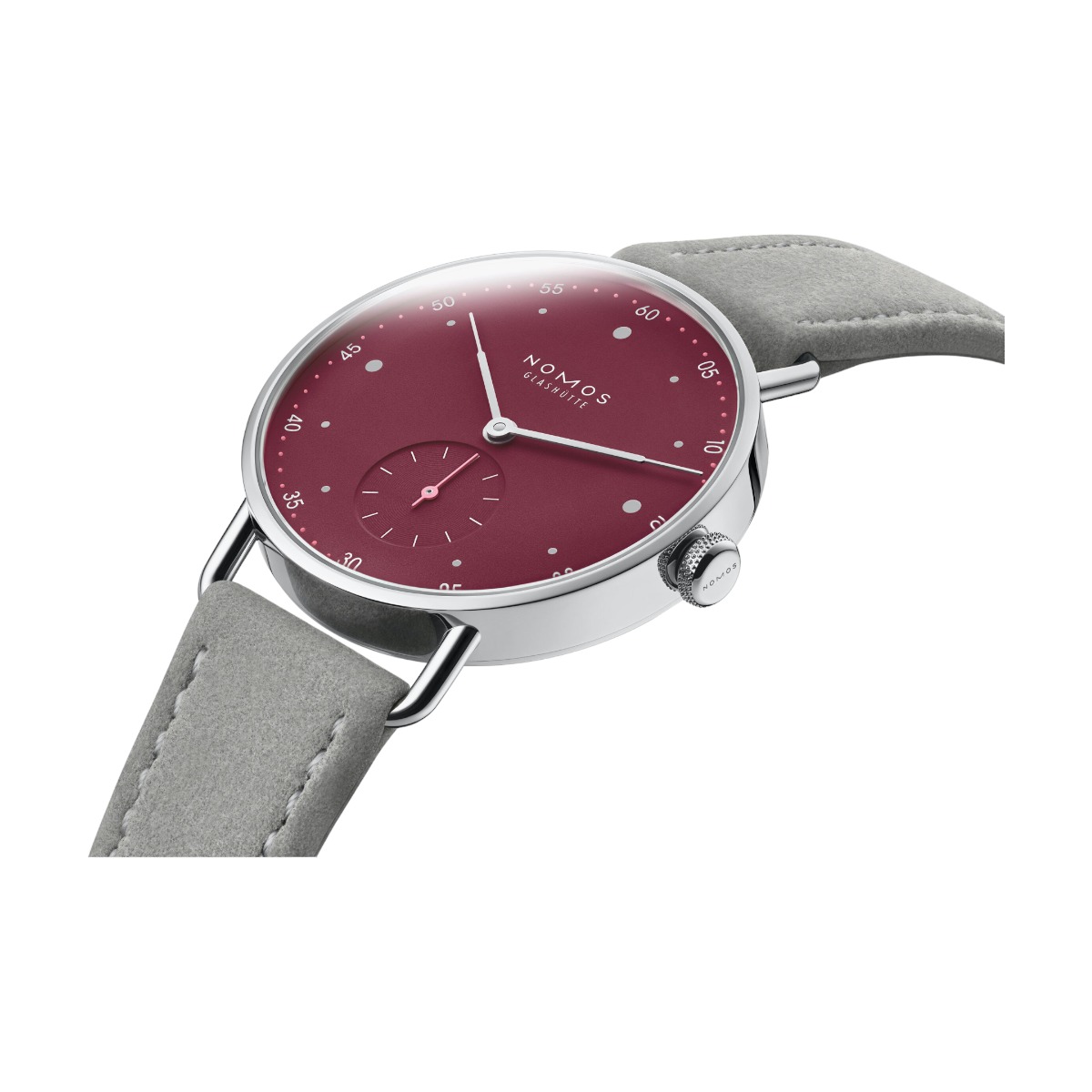 Nomos Glashuette Metro 33mm Watch, Muted Wine Red Dial
