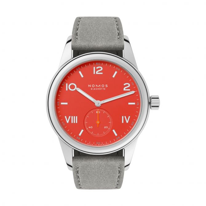 Nomos Glashuette Club Campus 38mm Men's Watch, Nonstop Red Dial