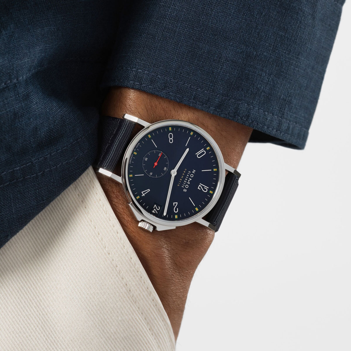 Nomos Glashuette Ahoi Neomatik 38mm Date Men's Watch, Atlantic Blue