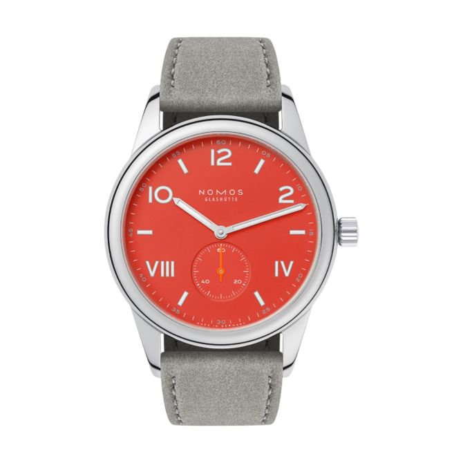 Nomos Glashuette Club Campus 38mm Men's Watch, Unstoppable Red Dial
