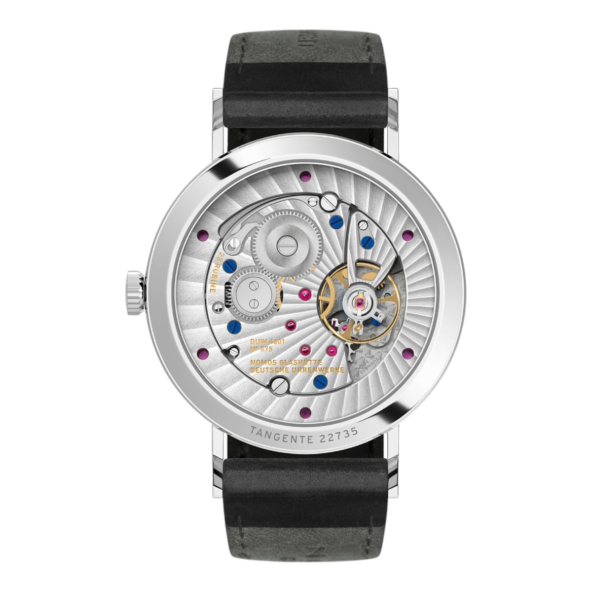 Nomos Glashuette Tangente 2Date 37.5mm Watch, Deep Blue Dial