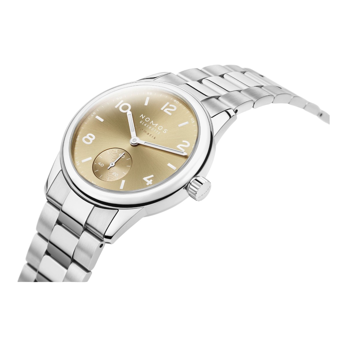 Nomos Glashuette Club Sport Neomatik 34mm Watch, Golden Dial