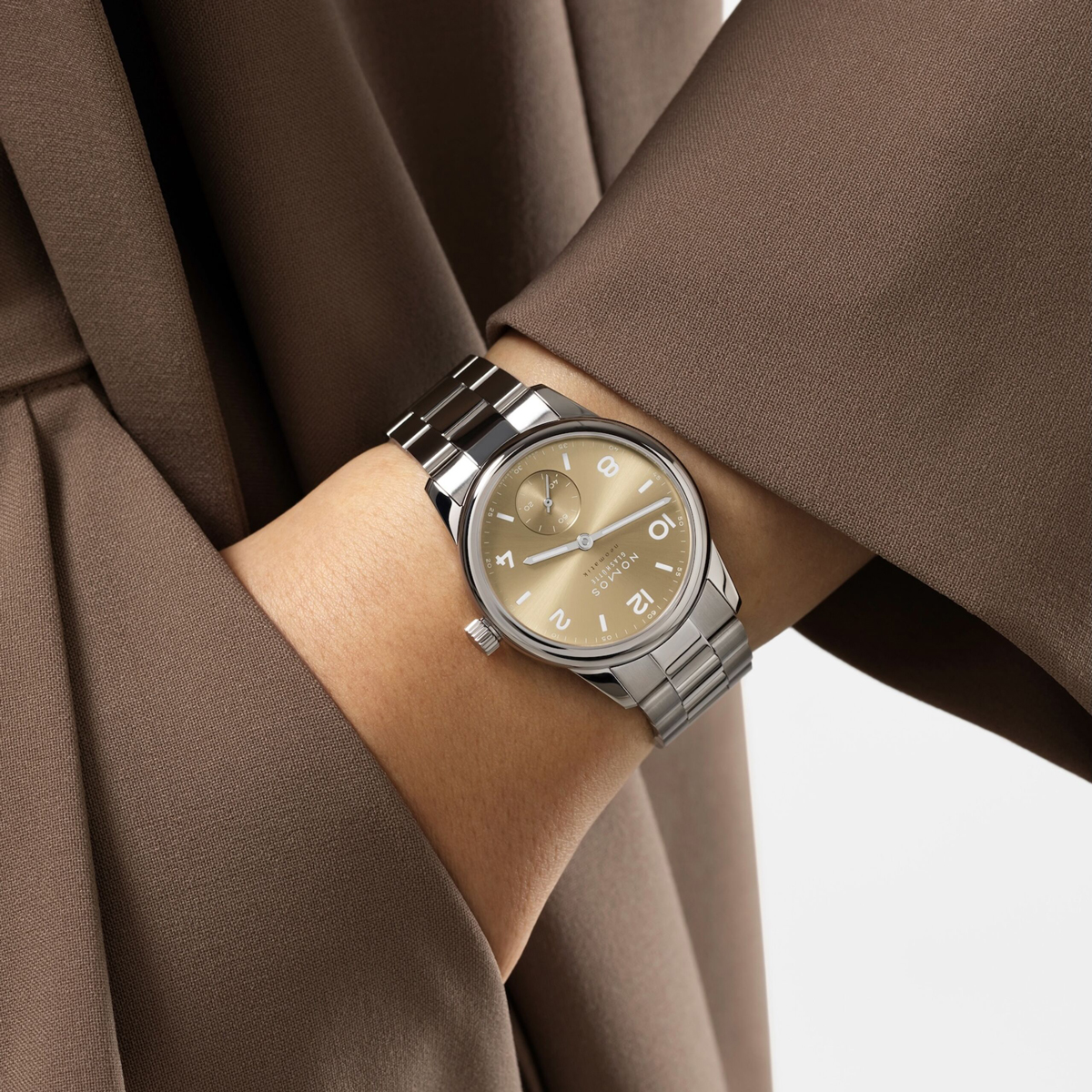 Nomos Glashuette Club Sport Neomatik 34mm Watch, Golden Dial