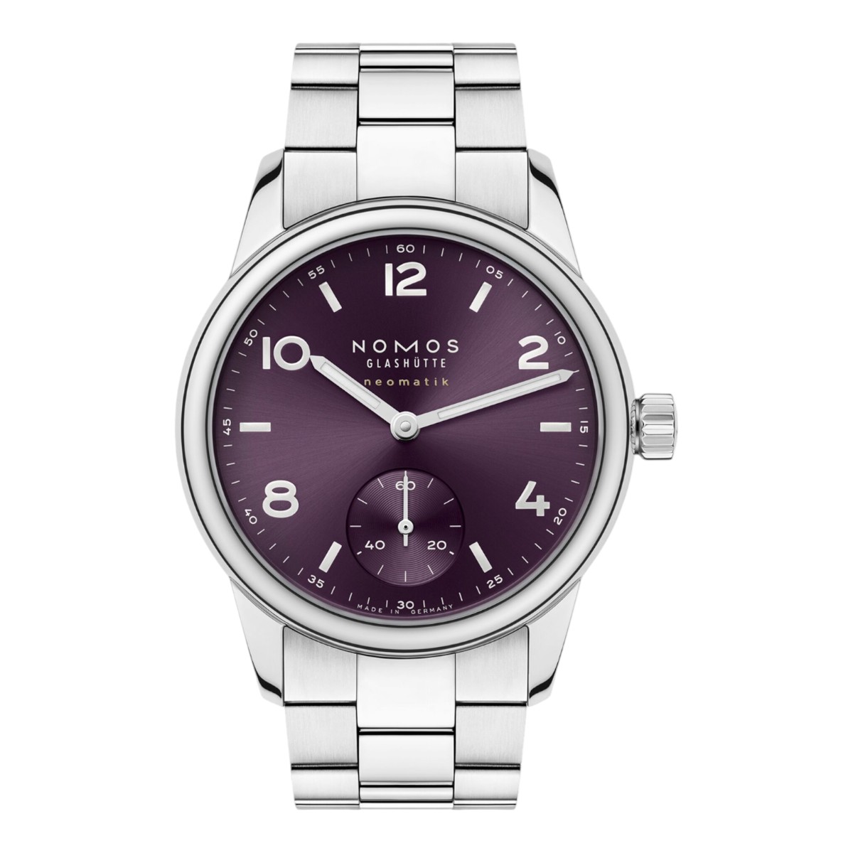 Nomos Glashuette Club Sport Neomatik 34mm Watch, Purple Dial