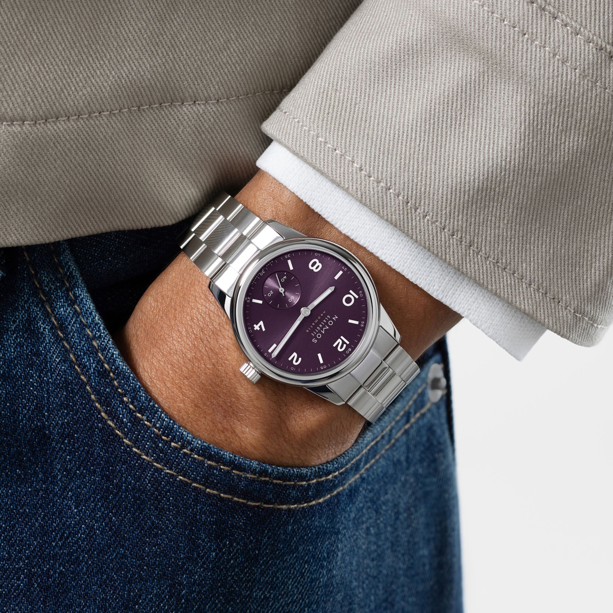 Nomos Glashuette Club Sport Neomatik 34mm Watch, Purple Dial