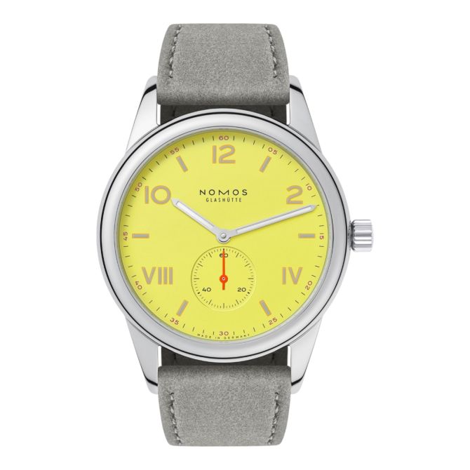 Nomos Glashuette Club Campus Starlight 38mm Men's Watch, Yellow Dial