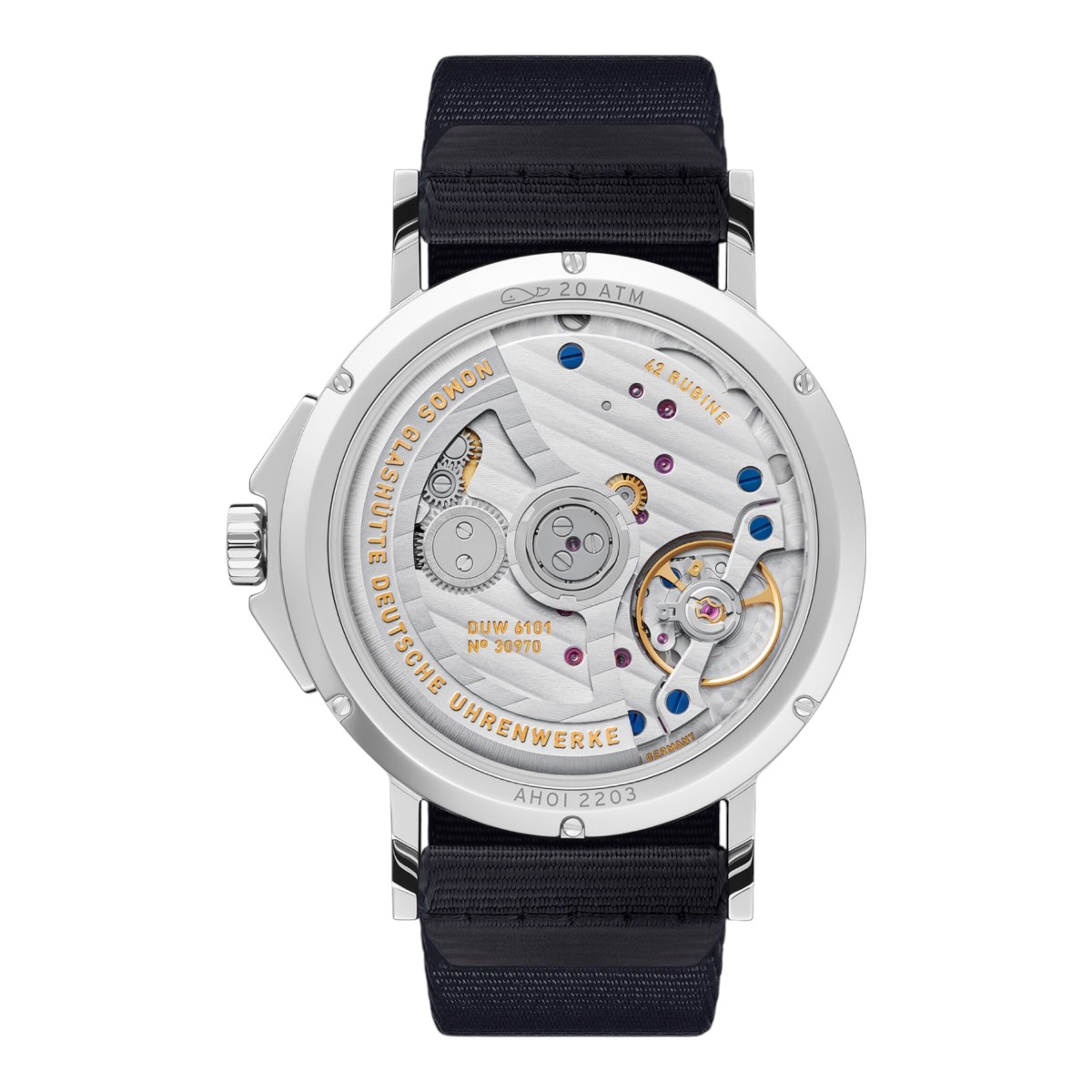 Nomos Glashuette Ahoi Neomatik 38mm Date Watch, White Dial