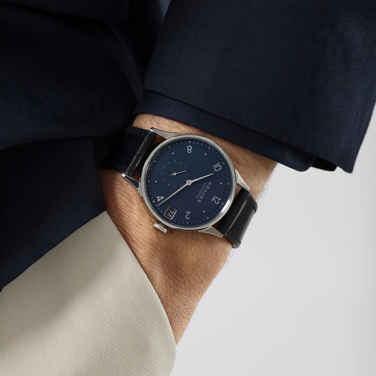 Nomos Glashuette Minimatik 39mm Date Watch, Blue Dial