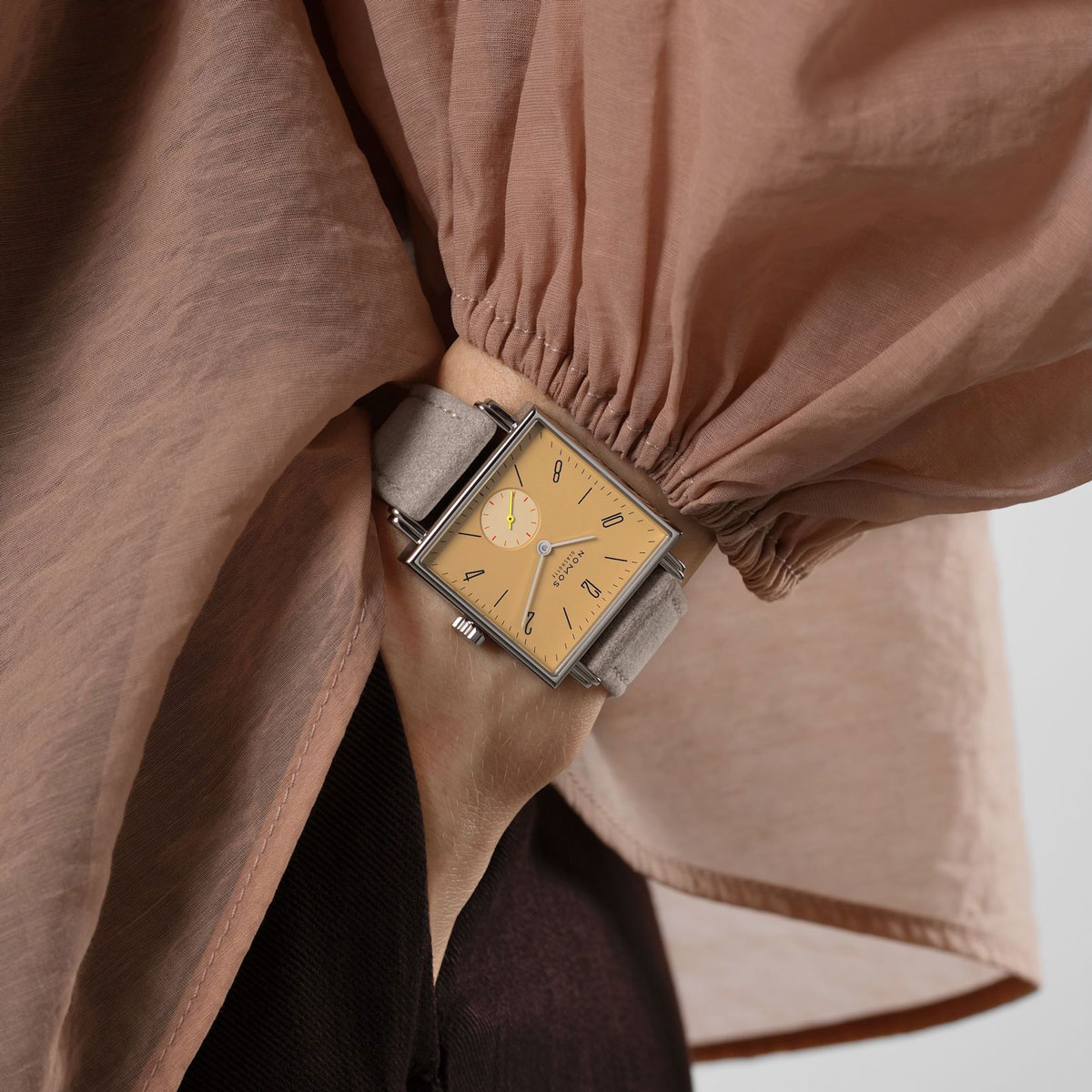 Nomos Glashuette Tetra Ochra 29.5mm Women's Watch, Yellow Dial