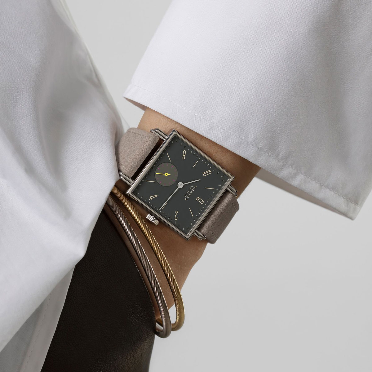 Nomos Glashuette Tetra Basalt 29.5mm Women's Watch, Anthracite Black Dial