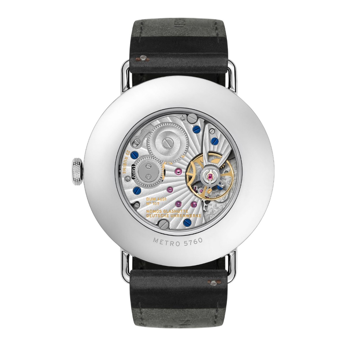 Nomos Glashuette Metro Date 38mm Men's Watch, White Silver Dial