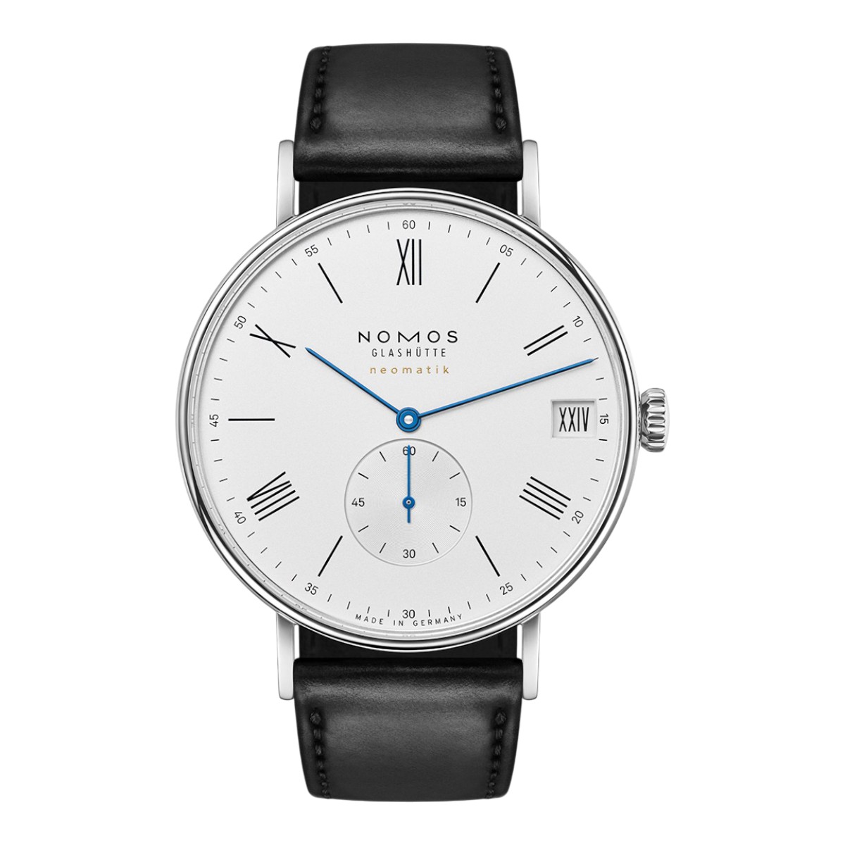 Nomos Glashuette Ludwig Neomatik 41mm Date Watch, White Silver Plated Dial