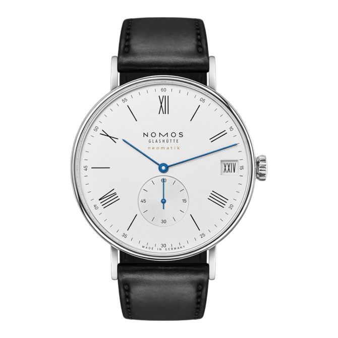 Nomos Glashuette Ludwig Neomatik 41mm Date Watch, White Silver Plated Dial
