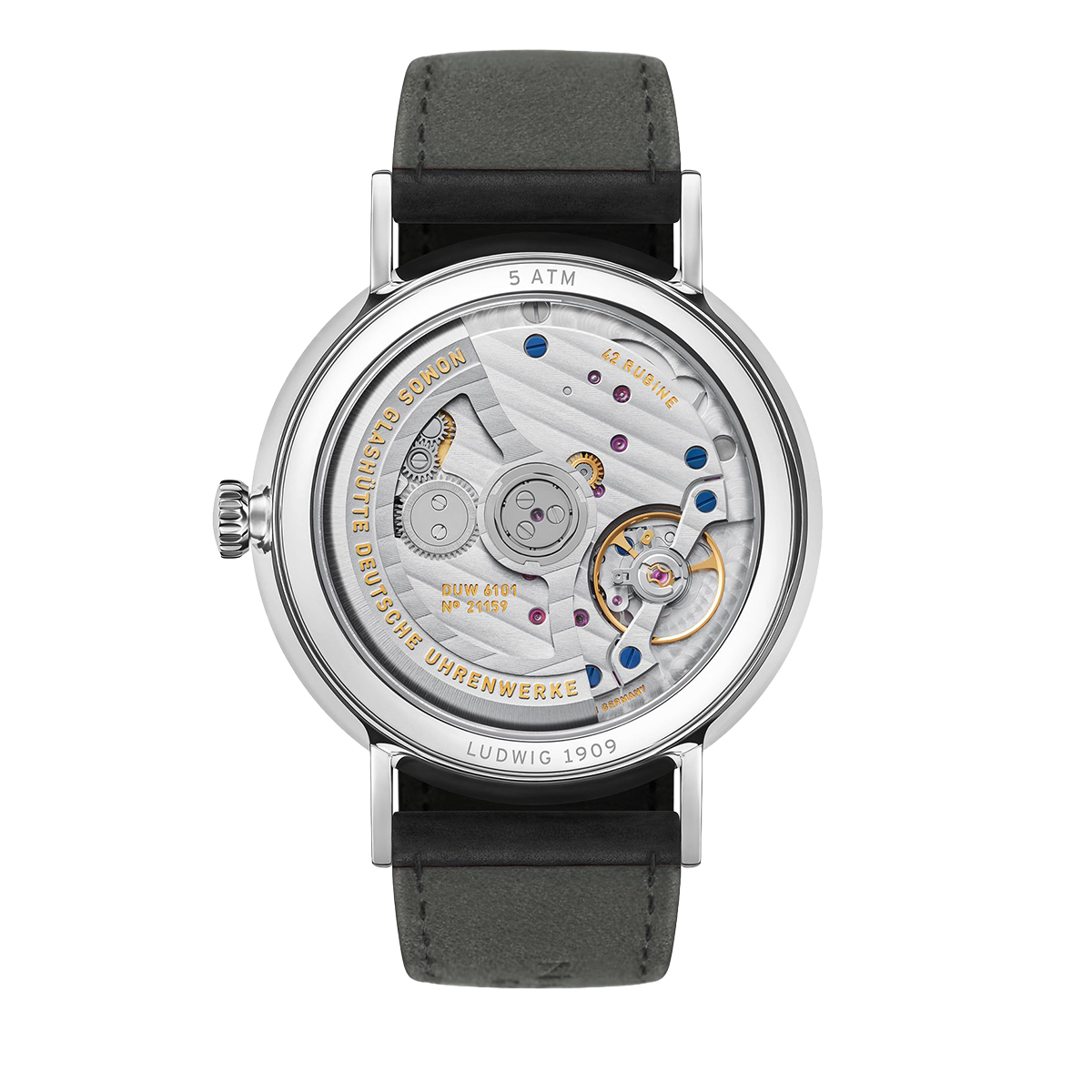 Nomos Glashuette Ludwig Neomatik 41mm Date Watch, White Silver Plated Dial