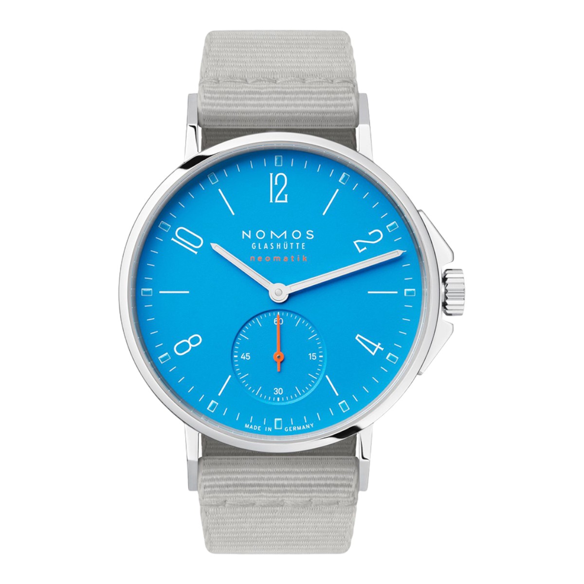 Nomos Glashuette Ahoi Neomatik 36.3mm Watch, Siren Blue Dial