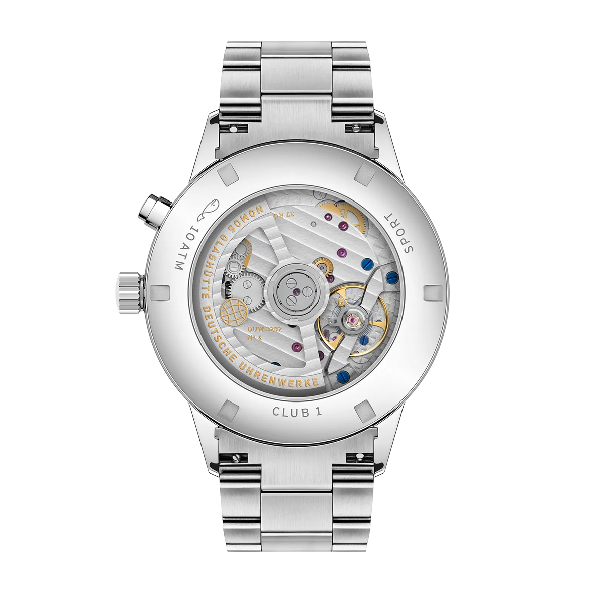 Nomos Glashuette Club Sport Neomatik World Timer 40mm Watch, Silver Dial