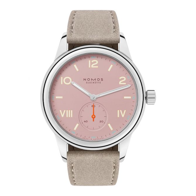 Nomos Glashuette Club Campus 36mm Watch, Rose Pink Dial