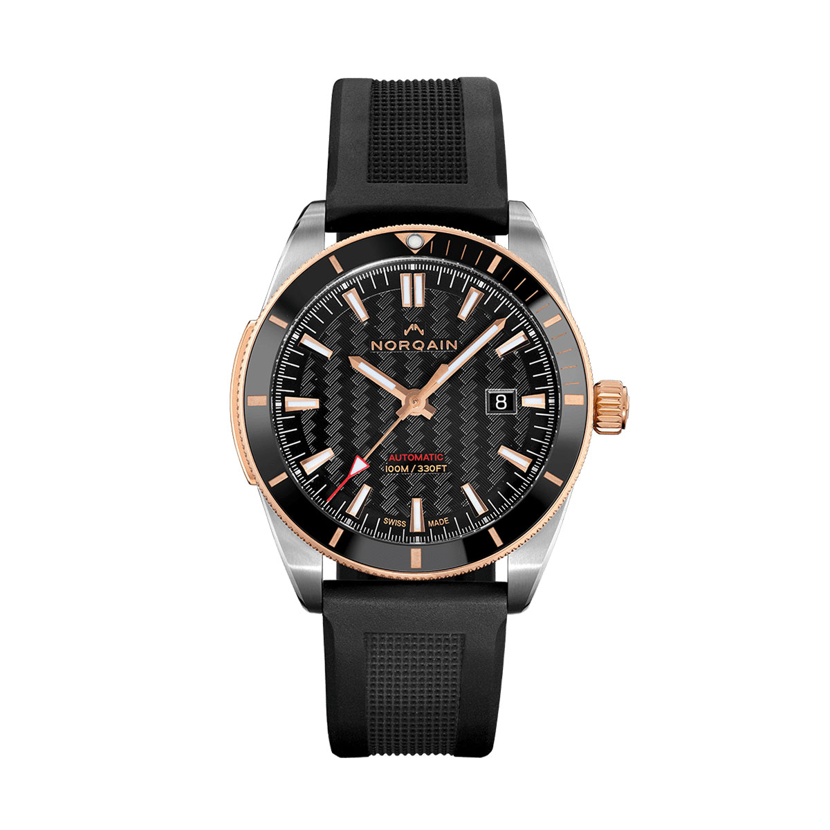 Norqain Adventure Sport 42mm Men's Watch, Black and Rose Gold Dial