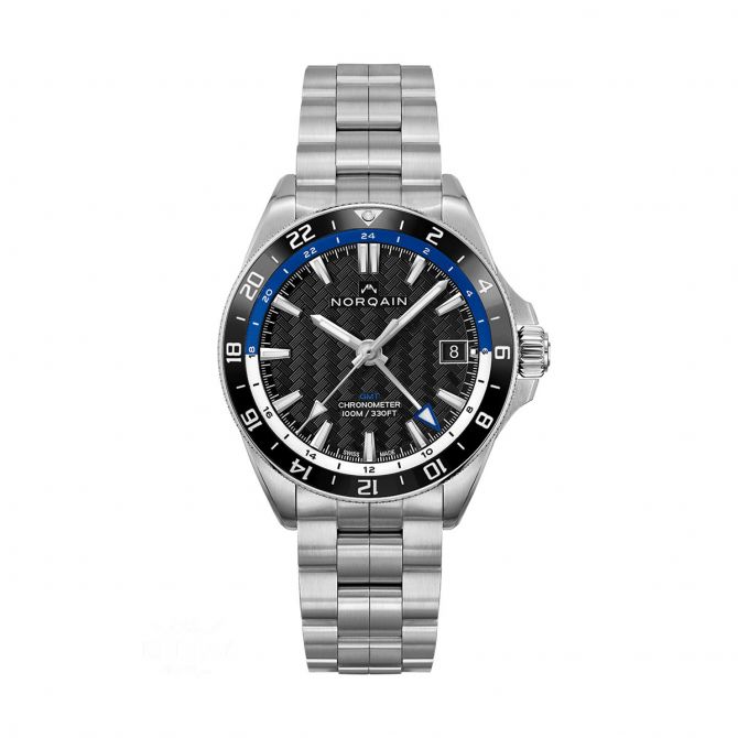 Norqain Adventure Neverest GMT 41mm Watch, Black Dial