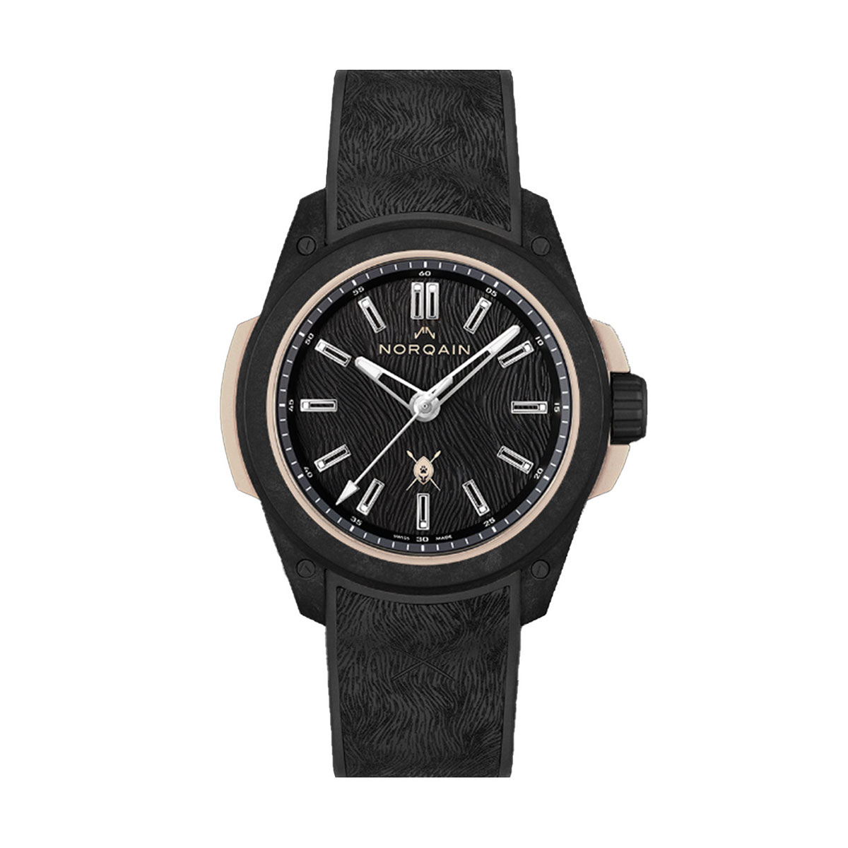 Norqain Independence Wild One 42mm Watch, Black Lion Fur Dial