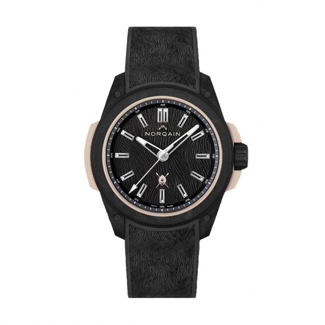 Norqain Independence Wild One 42mm Watch, Black Lion Fur Dial