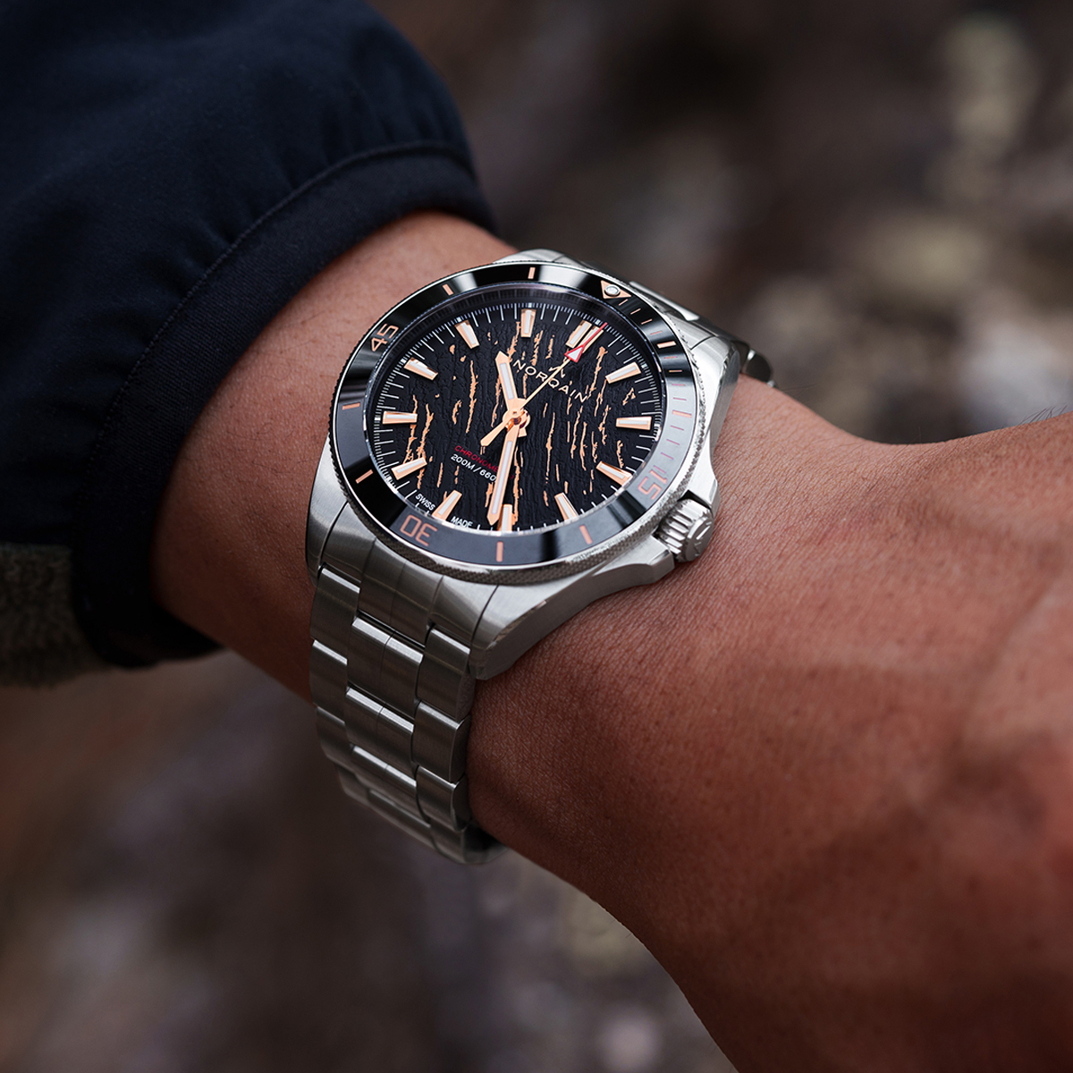 Norqain Glacier 40mm Watch, Black and Gold Dial