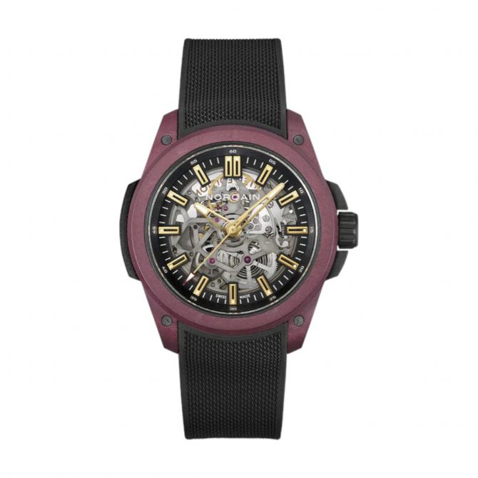 Norqain Wild One Skeleton 42mm Men's Watch, Maroon Skeleton Dial