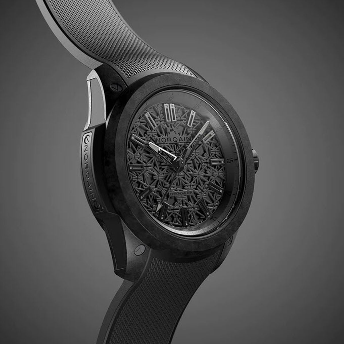 Norqain Wild One 42mm Men's Watch, Black Pattern Dial