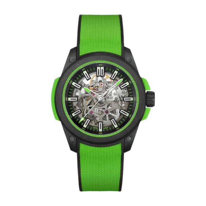 Norqain Wild One Skeleton Gecko Green Rubber 42 mm Watch