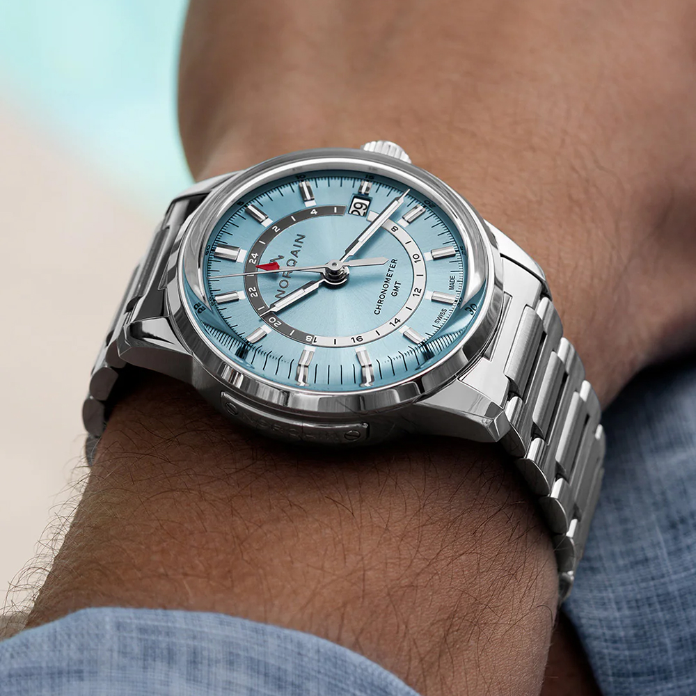 Norqain Freedom 60 GMT Ice Blue 40 mm Bracelet Watch