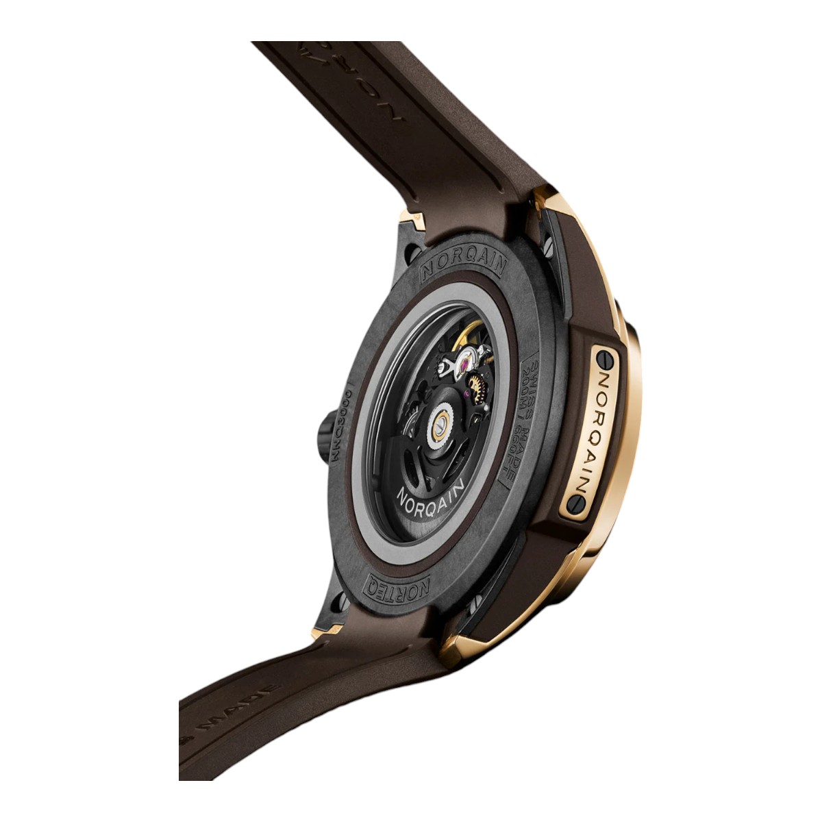 Norqain Wild One 42mm Men's Watch, Gold Skeleton Dial