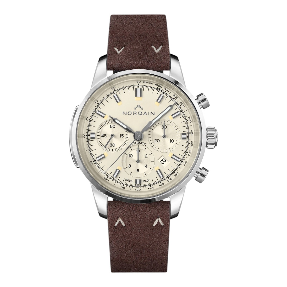 Norqain Freedom 60 Chronograph 42mm Watch, Cream Dial