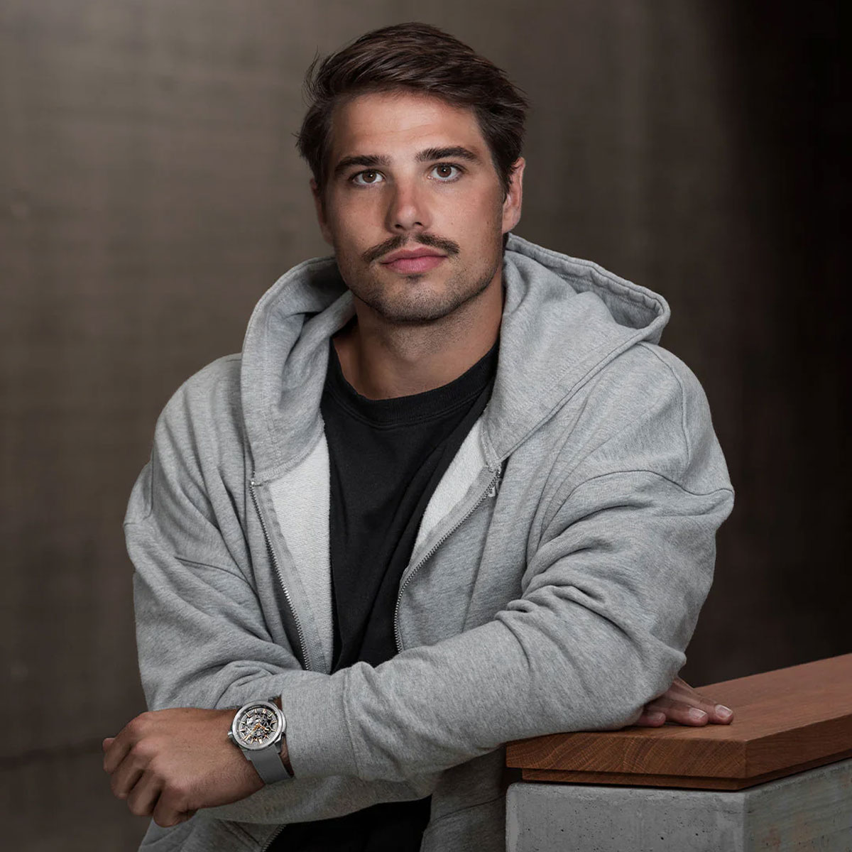 Norqain Independence 42mm Men's Watch, Grey and Gold Skeleton Dial